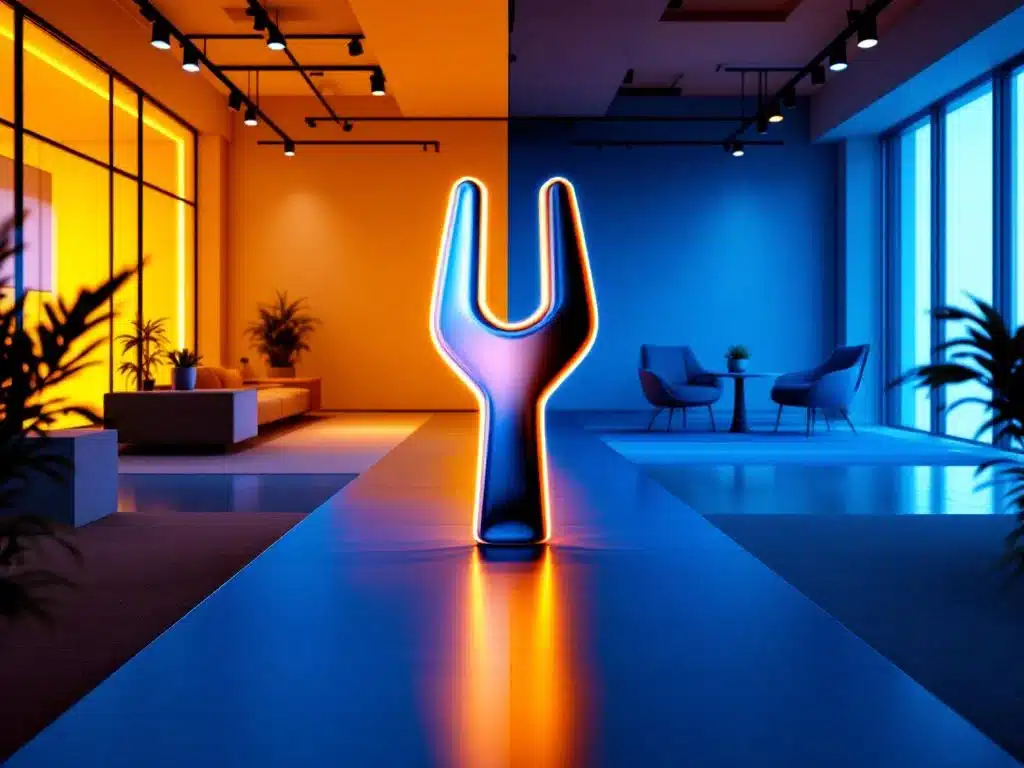 gesplitst scherm toont interne kantooromgeving versus externe recruitment agency met beslissingsweg symbool in het midden